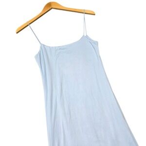 Bumpsuit Light Blue Maxi Dress Sleeveless Maternity Fitted Slip Dress Size S